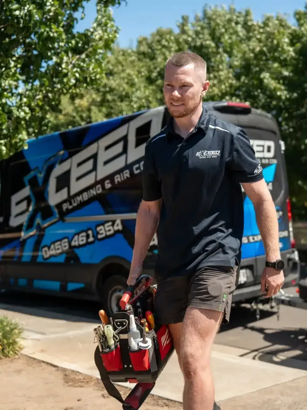Local plumber arriving at a Salisbury North home